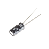 Capacitor Electrolítico de Aluminio, Radial de 47 µFd, 50 Vcc, 105 °C, 6.3 x 11 mm.