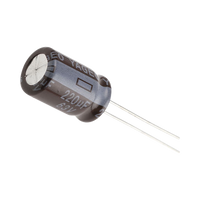 Capacitor Electrolítico de Aluminio, Radial de 220 µFd, 63 Vcc, 105 °C, 10 x 15 mm.