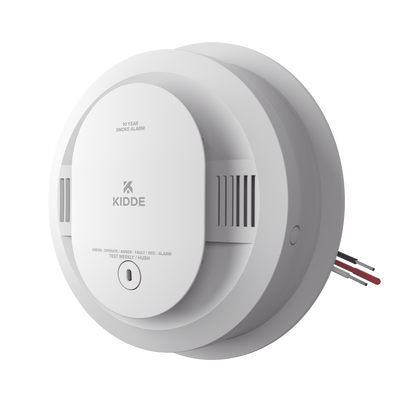 Detector de humo fotoeléctrico alámbrico 120 V CA con batería sellada de 10 años, interconexión hasta 24 dispositivos, paquete de 6