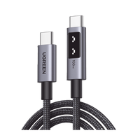 Cable USB-C a USB-C | 1 Metro | Carga Rápida de hasta 100W | Transferencia de datos 480 Mbps | PD3.0 | QC4.0/3.0/2.0 | FPC | AFC | Protección Integrada| Caja de Aluminio | Nylon Trenzado | Amplia Compatibilidad | Color Negro.