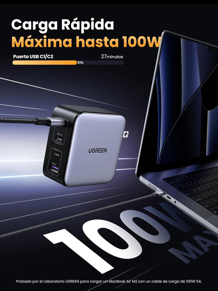 UGREEN Nexode 100W Cargador 4-Puertos