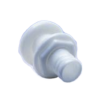 Accesorio pasacascos de plástico de alto impacto, recto de 1-1/8"