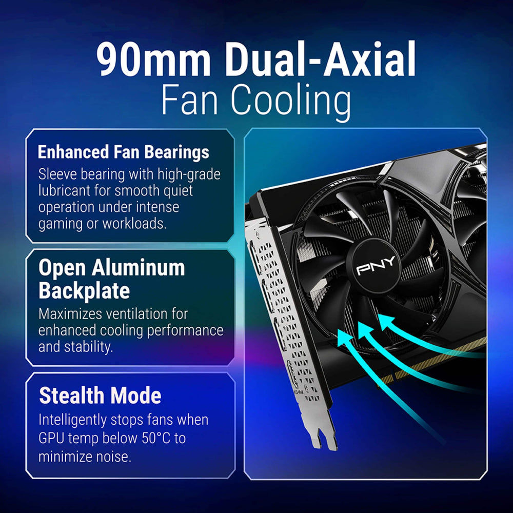 Tarjeta de Video PNY NVIDIA GeForce RTX 5060 Overclocked 8GB GDDR7 con Doble Ventilador