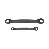 Juego de 2 llaves Estriadas de Matraca 4 en 1 con 8 Medidas Inglesas 1/2-5/8", 3/4-9/16", 1/4-3/8", 7/16-5/16"