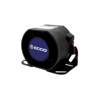 Alarma de reversa vehicular con montaje para superficies, 12-36 Vcc, 112 dBA