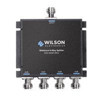 Divisor de potencia de 4 salidas, 50 Ohm, 600-4000MHz con conectores N-Hembra.