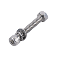1 Tornillo Allen Milimétrico de Acero Inoxidable  M8-1.25 x 16 / Con 1 Tuerca, 1 Arandela de Presión y 1 Plana / Para Montajes de Módulos Foto Voltaicos.