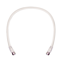 Jumper Coaxial con Cable Tipo RG-6 en Color Blanco de 60.96 Centímetros (24 Pulgadas) de Longitud y Conectores F Macho en Ambos Extremos. 75 Ohm de Impedancia.