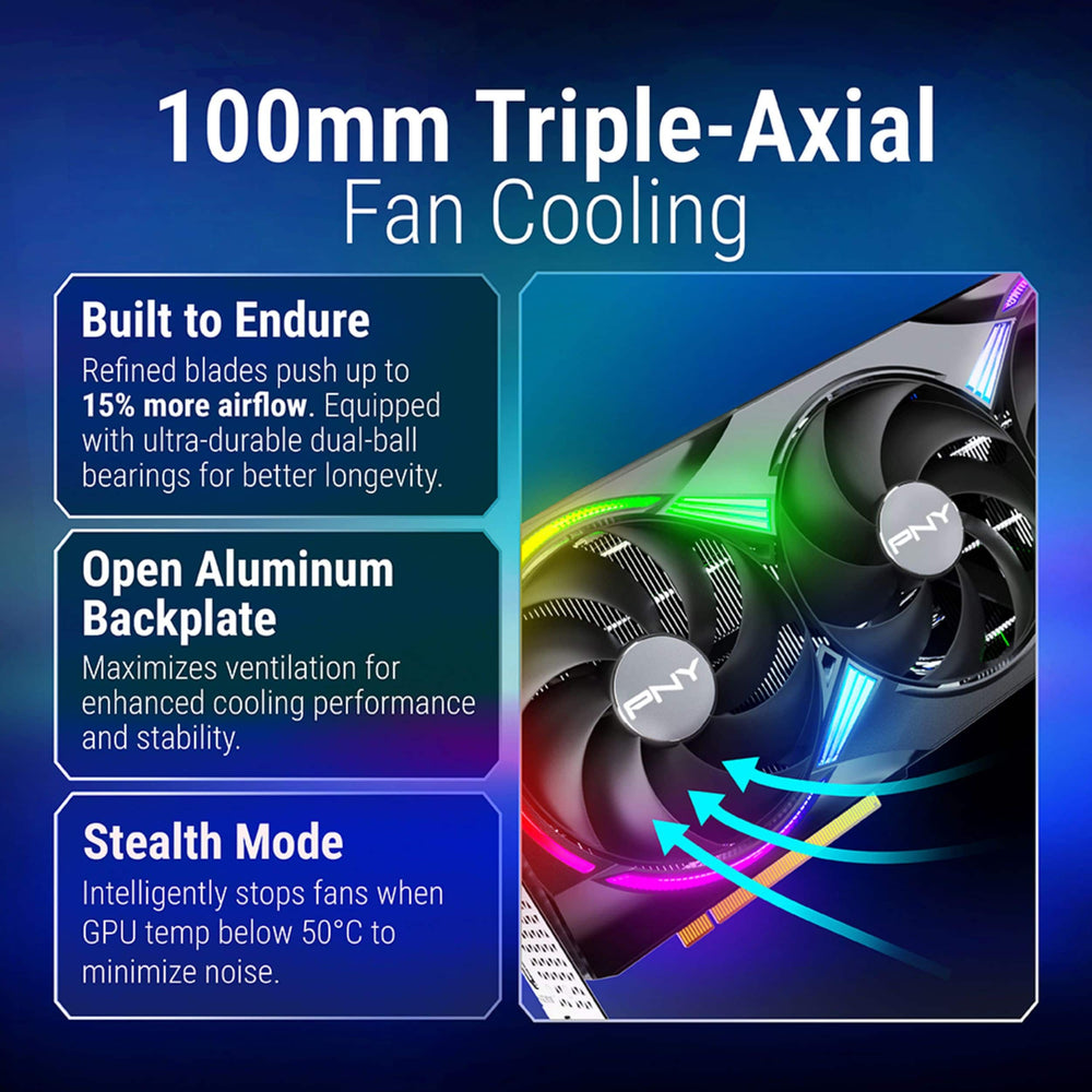 Tarjeta de Video PNY NVIDIA GeForce RTX 5080 Epic-X ARGB Overclocked 16GB GDDR7 - Negra