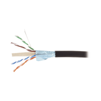 Bobina de Cable Blindado F/UTP de 4 Pares, Para Exterior con Gel, Cat6A (23 AWG), Industrial para Climas Extremos, Enterrado Directo, Color Negro, 305 Metros (1000 Pies)