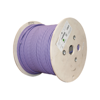 Bobina de Cable Blindado S/FTP de 4 Pares, Cat7A, Inmune a Ruido e Interferencias, LS0H (Bajo Humo, Cero Halógenos), Color Violeta, 305 Metros (1000 Pies)