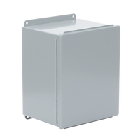Gabinete de Bisagra Continua NEMA 12; IP66 de Uso en Intemperie, 305 x 254 x 203 mm, De Acero, Color Gris