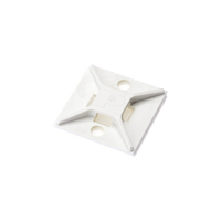 Montaje-Sujetador Para Cable de 4 Vías, con Adhesivo, 25.4 x 25.4mm (1in x 1in), Color Blanco, Uso en Interior, 1 pieza
