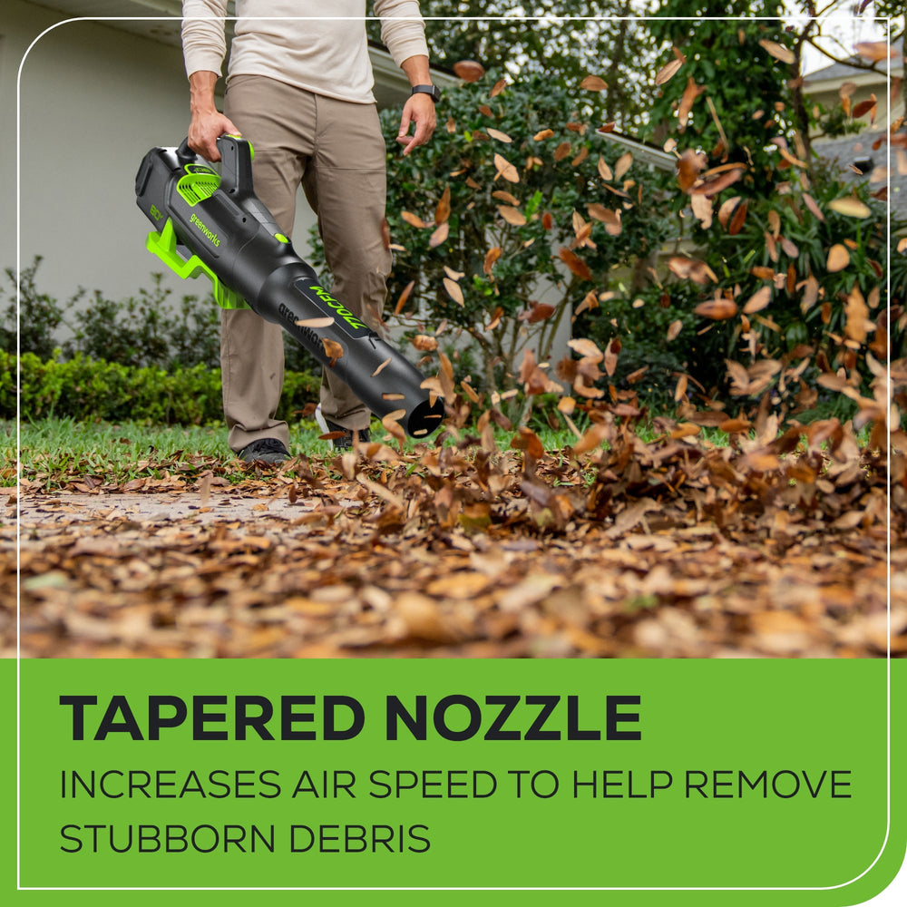 Sopladora inalámbrica Greenworks 80V 770 CFM con batería 4.0 Ah y cargador