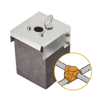 Molde de Grafito Horizontal Unión en Cruz / Cable 2/0 AWG (70 mm²) / 50 Soldaduras / Acero Electrogalvanizado / Normativa IEC 62305