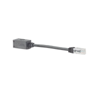 Adaptador Para Desconexión Accidental Segura, Jack a Plug Categoría 6A, UTP, CM, 20.3 cm (7.99 pulgadas) de Longitud, Color Negro