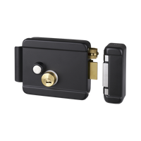 Cerradura Eléctrica con Botón de Salida / Incluye Llave  / Exterior / Derecha / Color Negro
