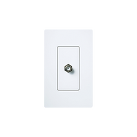 Toma de pared para cable coaxial con conector tipo F de 75 ohms, estilo Designer de la línea Claro, para señal de TV, color blanco brillante