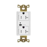 Receptáculo inalámbrico de 20 A tipo dúplex con ambos contactos controlados, tecnología Clear Connect, para sistema Vive de Lutron, color blanco