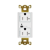 Receptáculo inalámbrico de 20 A tipo split con un contacto controlado y uno de alimentación continua, tecnología Clear Connect, para sistema Vive de Lutron, color blanco