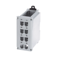 Panel de Parcheo Modular para Cobre, de Instalación en Riel DIN Estándar de 35 mm (1.38 pulgadas), 8 Puertos Mini-Com, Color Gris