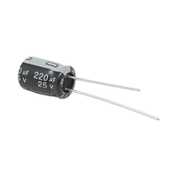 Capacitor Electrolítico de Aluminio, Radial de 220 µFd, 25 Vcc, 105 °C, 8 x 11 mm, .