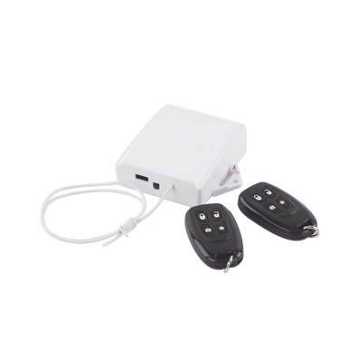 Receptor universal 433 MHz con dos controles remotos y salidas relay compatible con múltiples paneles de alarma
