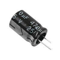 Capacitor Electrolítico de Aluminio, Radial de 470 µFd, 25 Vcc, 105 °C, 8  x 15 mm.