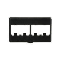 Placa de Mobiliario Modular Estándar, Salidas Para 4 Puertos Mini-Com, Color Negro