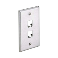 Placa de Pared Vertical, de Acero Inoxidable, Salida Para 2 Puertos Mini-Com