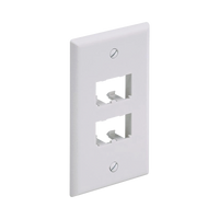 Placa de Pared Vertical Clásica, Salida Para 4 Puertos Mini-Com, Color Blanco