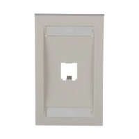 Placa de Pared Vertical Ejecutiva, Salida Para 1 Puerto Mini-Com, Con Espacios Para Etiquetas, Color Blanco Mate
