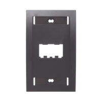 Placa de Pared Vertical Ejecutiva, Salida de 2 Puertos Mini-Com, Con Espacios Para Etiquetas, Color Negro