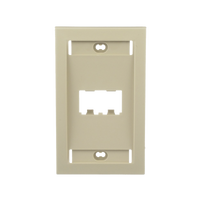 Placa de Pared Vertical Ejecutiva, Salida Para 2 Puertos Mini-Com, Con Espacios Para Etiquetas, Color Marfil