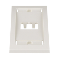 Placa de Pared Vertical Ejecutiva, Salida Para 2 Puertos Mini-Com, Con Espacios Para Etiquetas, Color Blanco Mate