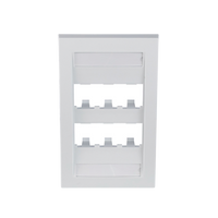 Placa de Pared Vertical Ejecutiva, Salida Para 6 Puertos Mini-Com, Con Espacios Para Etiquetas, Color Blanco