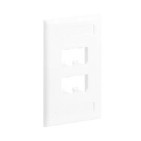 Placa de Pared Vertical Clásica, Salida Para 4 Puertos Mini-Com, Con Espacios Para Etiquetas, Color Blanco