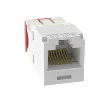 Conector Jack RJ45 Estilo TG, Mini-Com, Categoría 5e, de 8 Posiciones y 8 Cables, Color Blanco