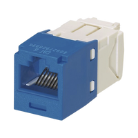 Conector Jack RJ45 Estilo TG, Mini-Com, Categoría 6, de 8 Posiciones y 8 Cables, Color Azul