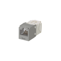 Conector Jack RJ45 Estilo TG, Mini-Com, Categoría 6, de 8 Posiciones y 8 Cables, Color Gris