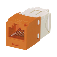 Conector Jack RJ45 Estilo TG, Mini-Com, Categoría 6, de 8 Posiciones y 8 Cables, Color Naranja