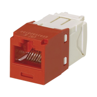 Conector Jack RJ45 Estilo TG, Mini-Com, Categoría 6, de 8 Posiciones y 8 Cables, Color Rojo