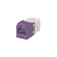 Conector Jack RJ45 Estilo TG, Mini-Com, Categoría 6, de 8 Posiciones y 8 Cables, Color Violeta