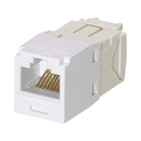 Conector Jack RJ45 Estilo TG, Mini-Com, Categoría 6, de 8 Posiciones y 8 Cables, Color Blanco
