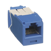 Conector Jack RJ45 Estilo TG, Mini-Com, Categoría 6A, de 8 Posiciones y 8 Cables, Color Azul