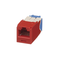 Conector Jack RJ45 Estilo TG, Mini-Com, Categoría 6A, de 8 Posiciones y 8 Cables, Color Rojo