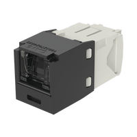 Conector Jack RJ45 Estilo TG con Ventana, Mini-Com, Categoría 6, de 8 Posiciones y 8 Cables, Color Negro