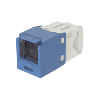 Conector Jack RJ45 Estilo TG con Ventana, Mini-Com, Categoría 6, de 8 Posiciones y 8 Cables, Color Azul