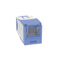 Conector Jack RJ45 Estilo TG con Ventana, Mini-Com, Categoría 6A, de 8 Posiciones y 8 Cables, Color Azul