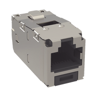 Conector Jack RJ45 Blindado, Estilo TG, Mini-Com, Categoría 6, de 8 Posiciones y 8 Cables, Color Negro